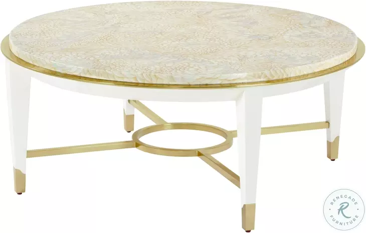 Judith Leiber JL Feather And Solstice 42" Round Occasional Table Set