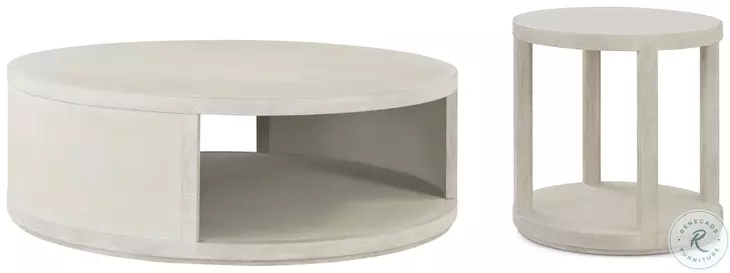 Maxwell Cashmere And Dove 60" Large Round Occasional Table Set