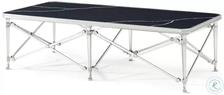 Spencer London Nickel Plated 60" Rectangular Cocktail Table