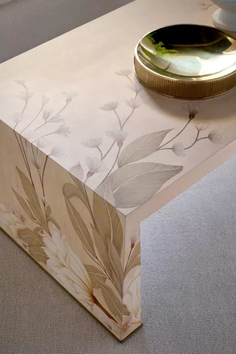 Bouquet Buttercream and Beige Rectangular Cocktail Table