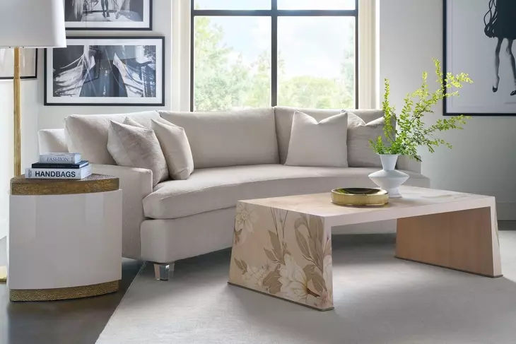 Bouquet Buttercream and Beige Rectangular Cocktail Table