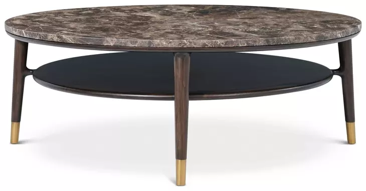 Spencer Green Park Fumed and Gold Round Marble Top Stratton Street Occasional Table Set
