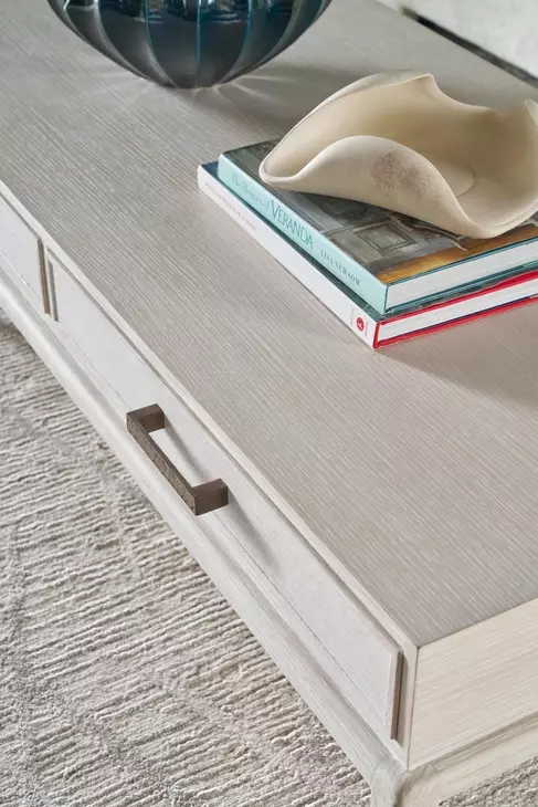 Coastal Sandbar Rectangular Singer Cocktail Table with Wallpaper