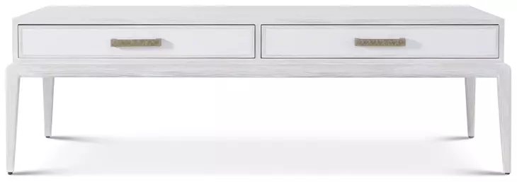 Coastal Sandbar Rectangular Singer Cocktail Table with Wallpaper