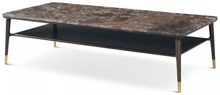 Spencer Green Park Fumed and Gold Rectangular Marble Top Stratton Street Coffee Table