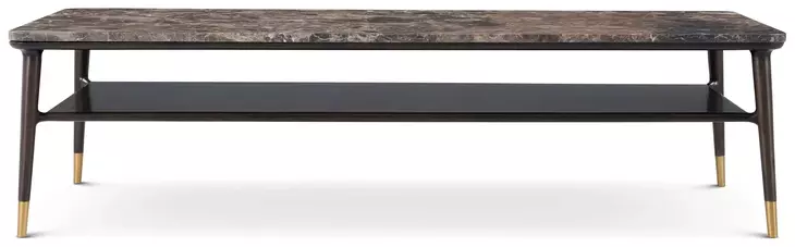 Spencer Green Park Fumed and Gold Rectangular Marble Top Stratton Street Coffee Table