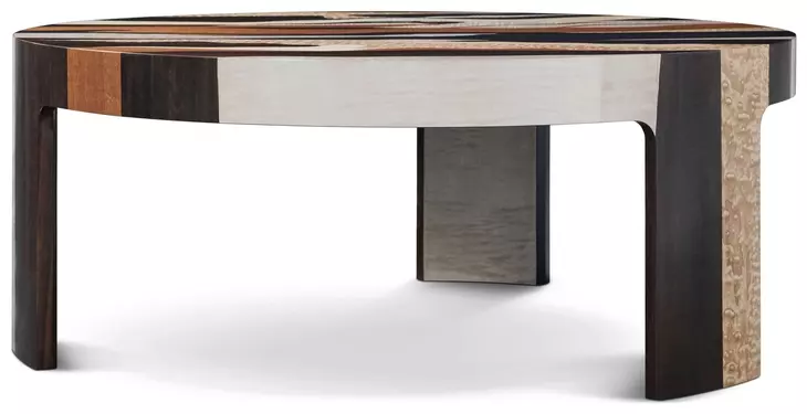 Orbis Brown and Beige Round Sundrift Nesting Table