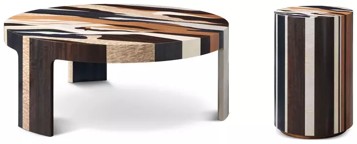 Orbis Brown and Beige Round Sundrift Occasional Table Set