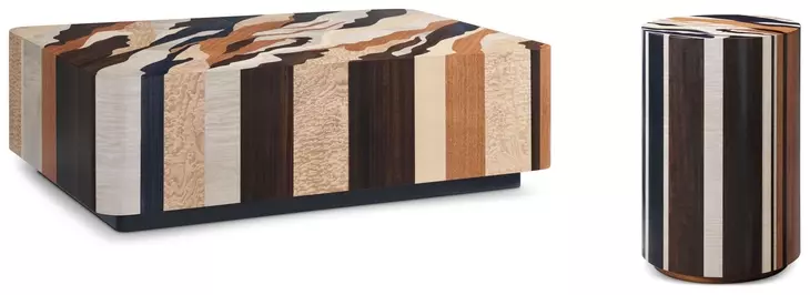 Orbis Brown and Beige Rectangular Concorda Occasional Table Set