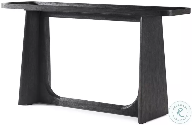 Repose Charcoal Oak Wooden 60" Rectangular Console Table