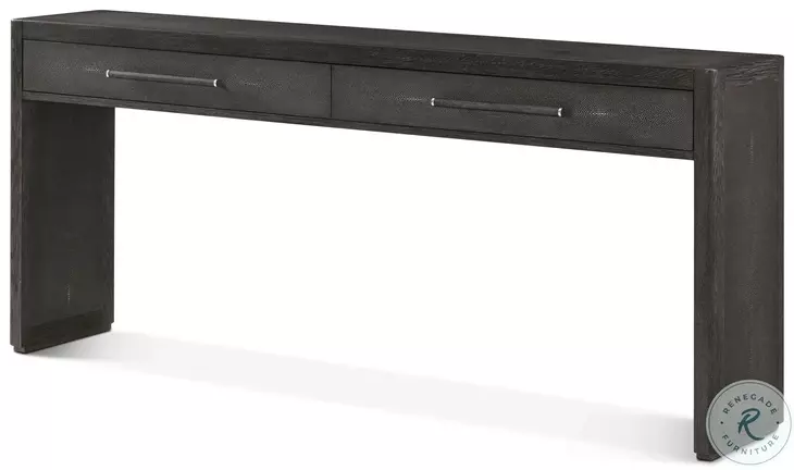 Maxwell Obsidian And Shagreen 72" 2 Drawer Rectangular Console Table