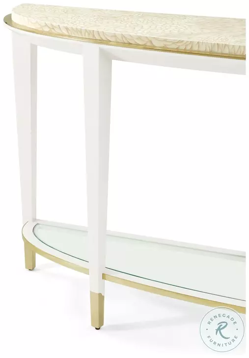 Judith Leiber JL Feather And Solstice D Shape 74" Console Table