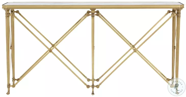 Spencer London Cannes Brass 64" Rectangular Console Table