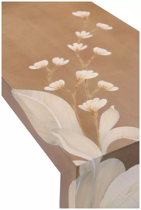 Bouquet Toasted Cashew and Beige Rectangular Console Table