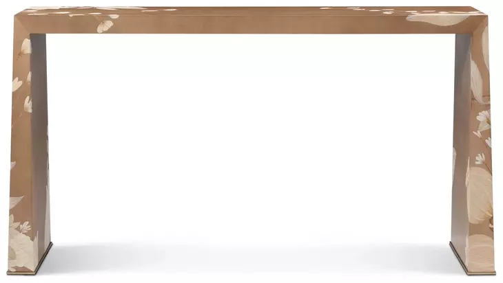 Bouquet Toasted Cashew and Beige Rectangular Console Table