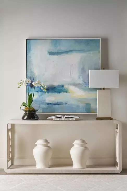 Coastal Sandbar Rectangular Royal Palm Console Table