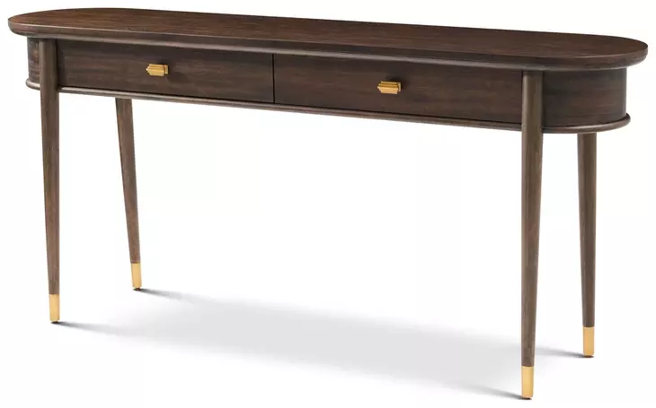 Spencer Green Park Fumed and Gold Oval Curzon Console Table