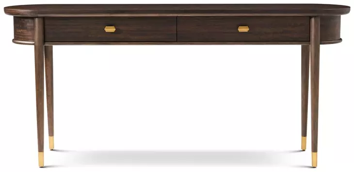 Spencer Green Park Fumed and Gold Oval Curzon Console Table