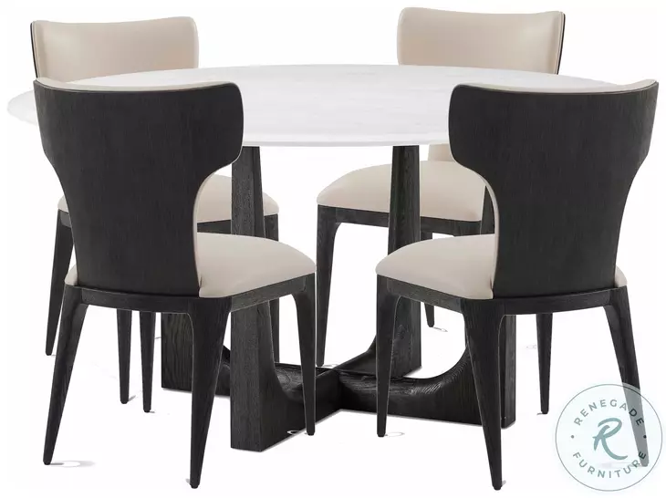 Repose Charcoal Oak And Quartz 60" Round Dining Room Set