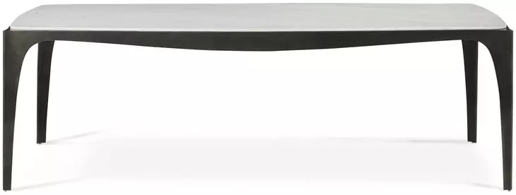 Rome Gray and White 95" Rectangular Marble Dining Table