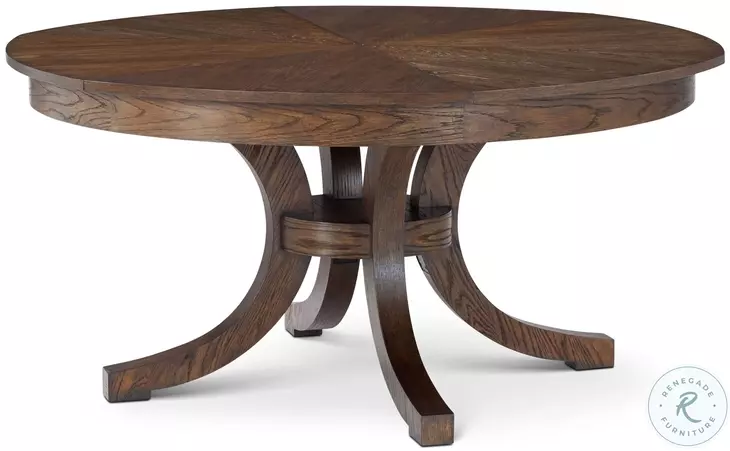 Surrey Brownstone Jupe Extendable 63" Round Dining Table