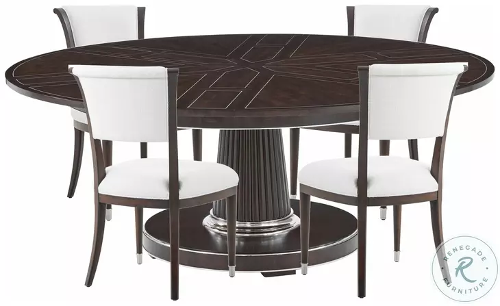 Spencer London Fulham Jupe Extendable 64" Round Dining Room Set