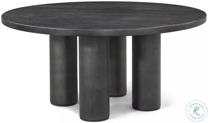 Maxwell Obsidian And Shagreen 64" Round Dining Table