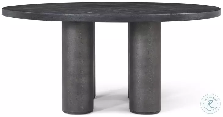 Maxwell Obsidian And Shagreen 64" Round Dining Table