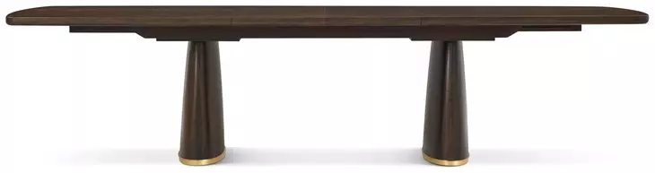 Spencer Green Park Fumed and Gallery Gold 128" Rectangular Hyde Park Extendable Dining Table