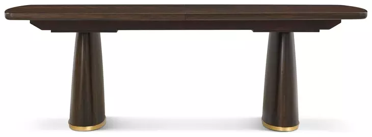 Spencer Green Park Fumed and Gallery Gold 128" Rectangular Hyde Park Extendable Dining Table