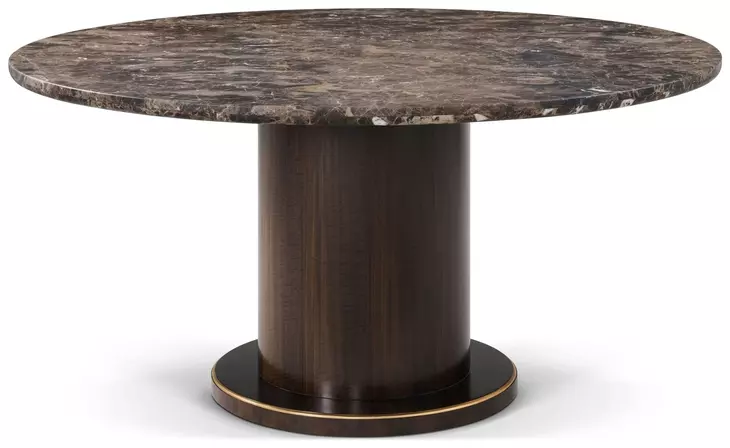 Spencer Green Park Fumed and Gallery Gold 60" Round Marble Top Belgravia Dining Table
