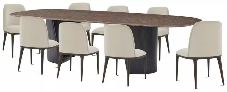 Judith Leiber Couture Bourbon Quartz Top Poise Dining Room Set