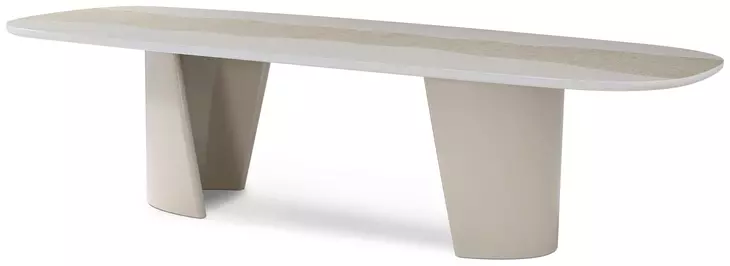 Judith Leiber Couture Solstice and Latte 118" Rectangular Quartz Top Charmant Grand Dining Table