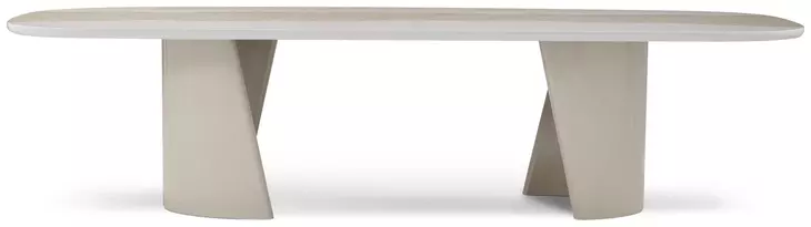 Judith Leiber Couture Solstice and Latte 118" Rectangular Quartz Top Charmant Grand Dining Table