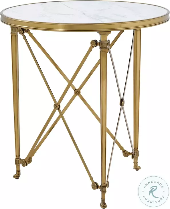 Spencer London Cannes Brass 28" Round Center Table