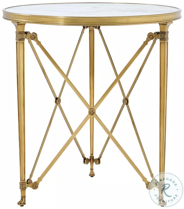 Spencer London Cannes Brass 28" Round Center Table