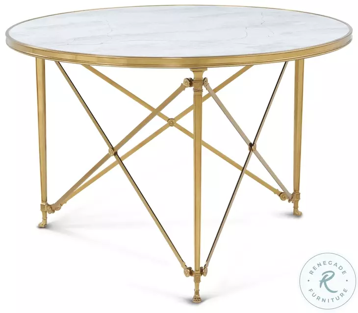 Spencer London Cannes Brass 45" Round Center Table