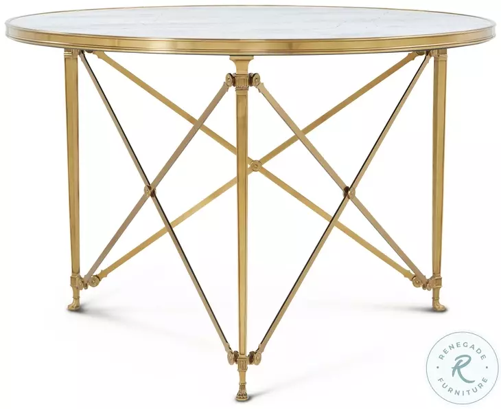 Spencer London Cannes Brass 45" Round Center Table
