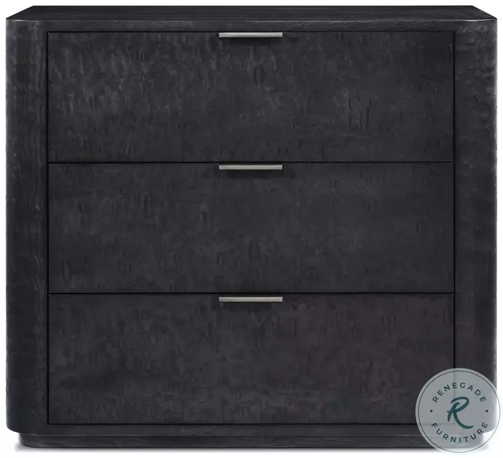 Kesden Silent Black 3 Drawer Nightstand