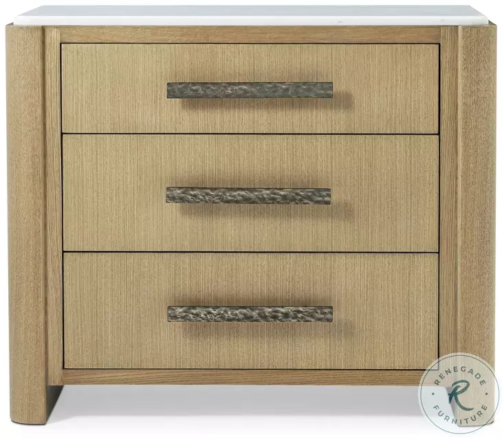 Essence Blonde And Marble 3 Drawer Nightstand