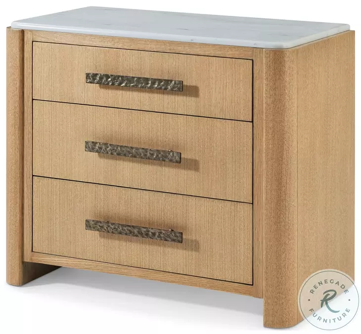 Essence Blonde And Marble 3 Drawer Nightstand