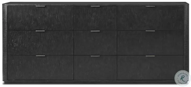Kesden Silent Black Large 9 Drawer Dresser