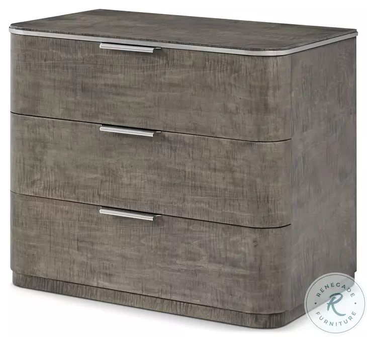 Hudson Pebble Grey 3 Drawer Nightstand
