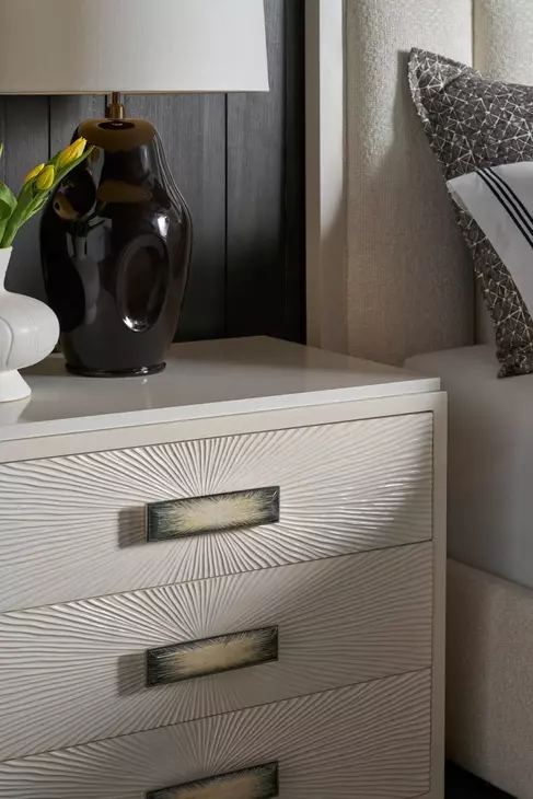 Panos Cream 3 Drawer Nightstand