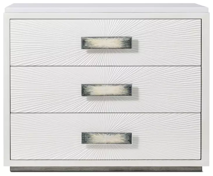 Panos Cream 3 Drawer Nightstand