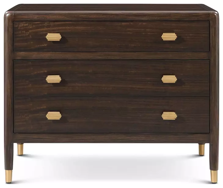 Spencer Green Park Fumed and Gold 3 Drawer Arlington Street Nightstand