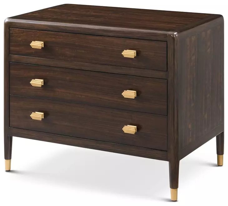 Spencer Green Park Fumed and Gold 3 Drawer Arlington Street Nightstand