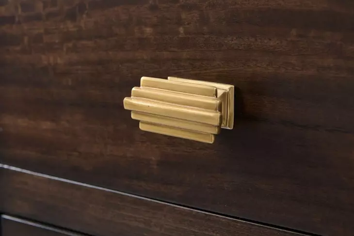 Spencer Green Park Fumed and Gold 3 Drawer Arlington Street Nightstand