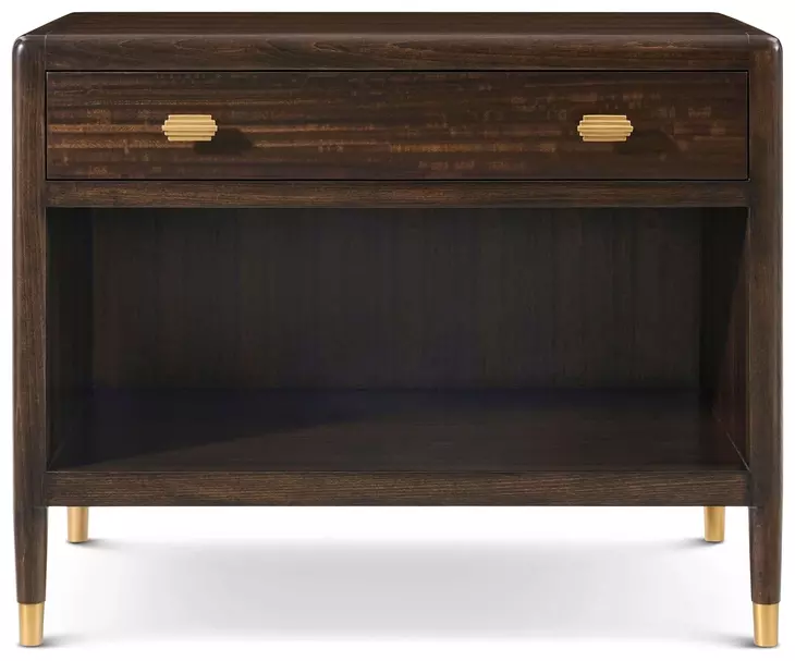 Spencer Green Park Fumed and Gold 1 Drawer Arlington Street Open Nightstand