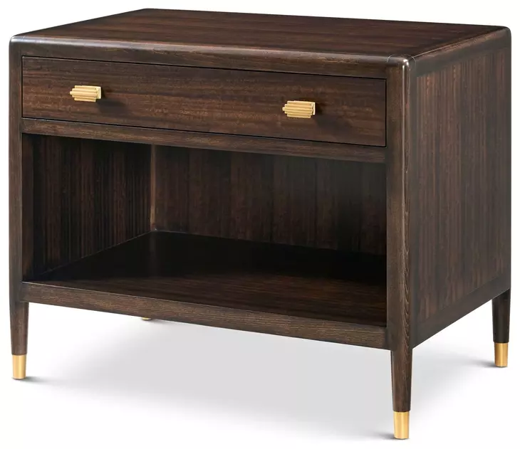 Spencer Green Park Fumed and Gold 1 Drawer Arlington Street Open Nightstand